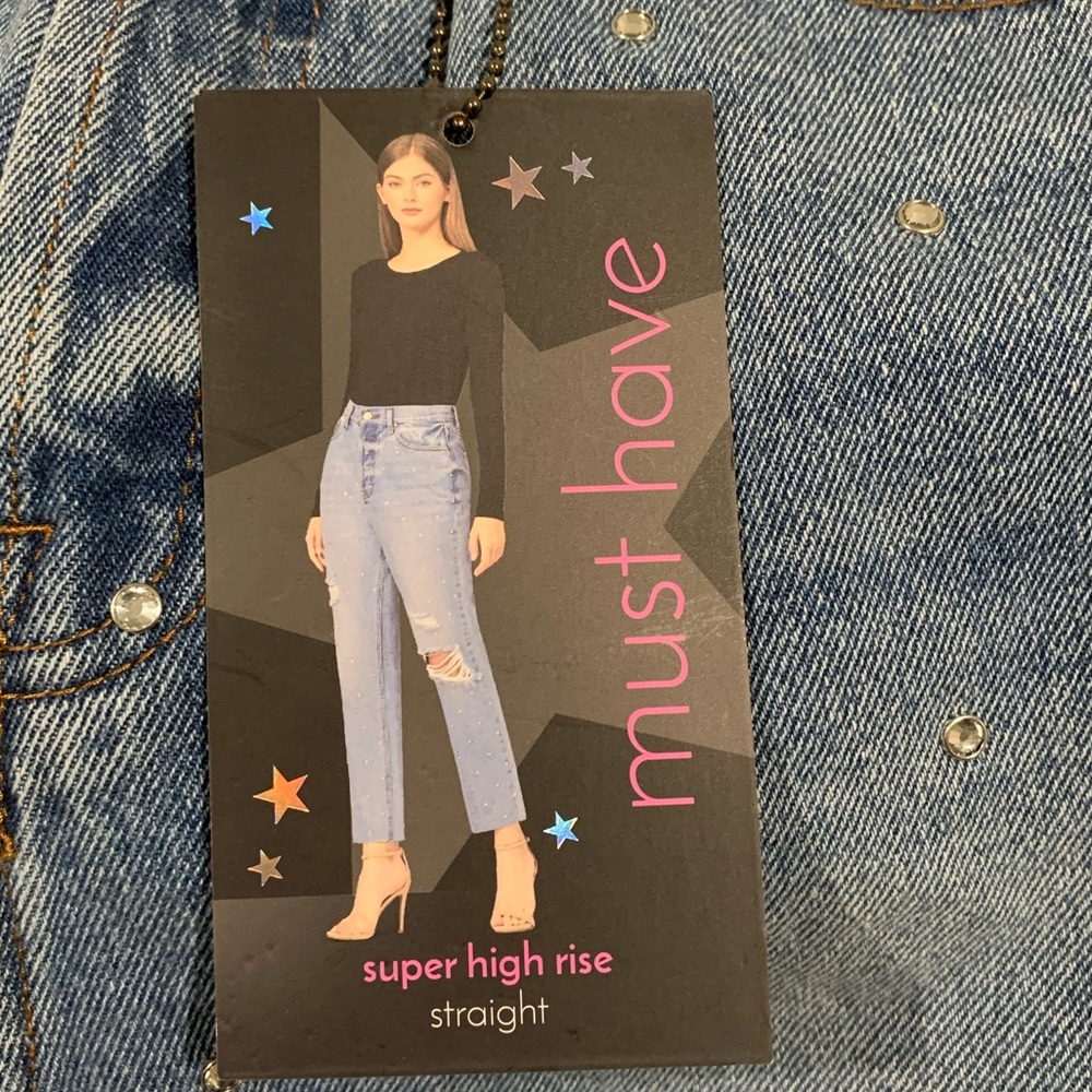 Simple Society Denim blue Jeans Super High Rise Button fly Sz 1/25